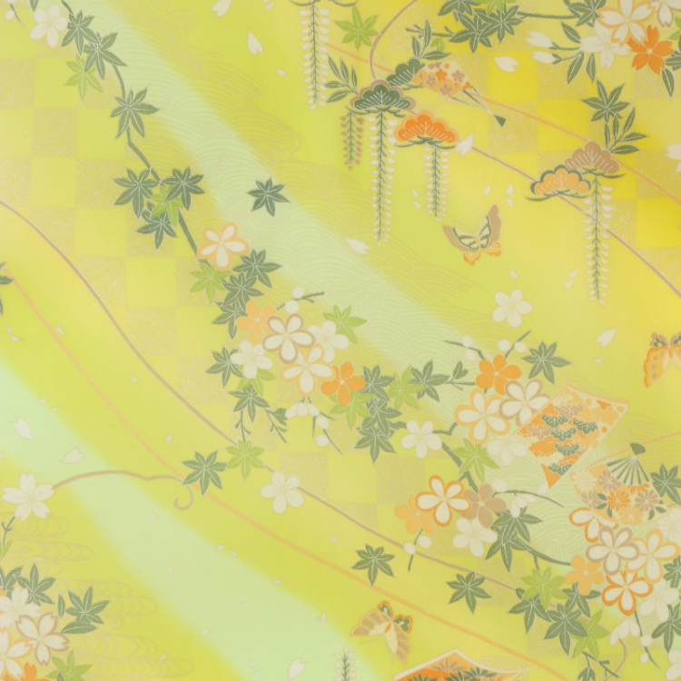花柄 シルクスカーフ 桜ぼかし 黄緑 スカーフ Pagong公式通販サイト Pagong ネットショップ