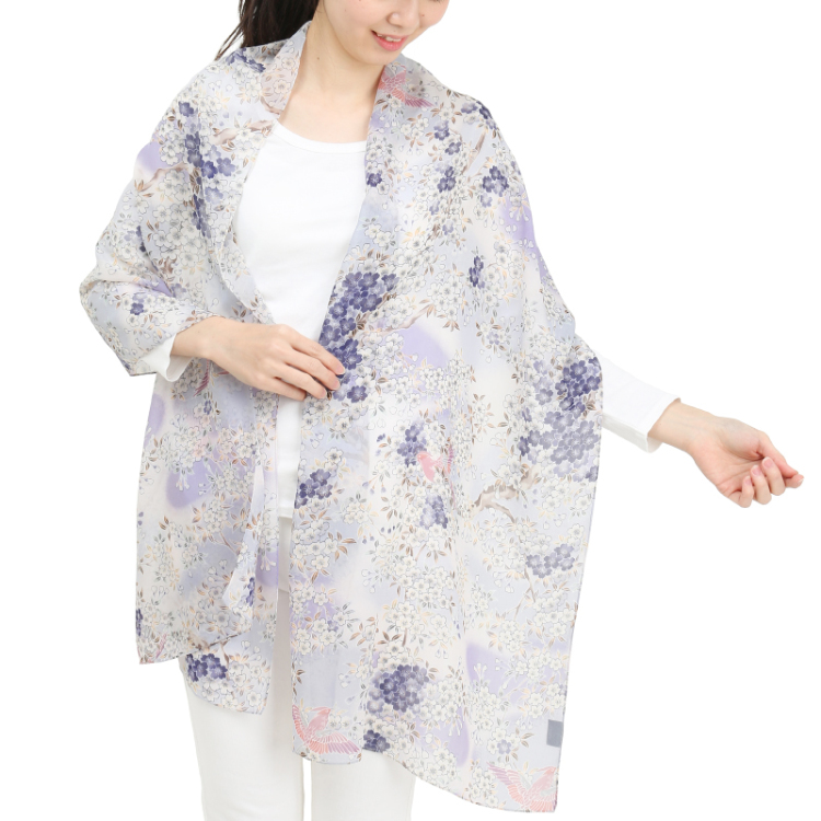 花柄 シルクスカーフ さくら 淡紫 スカーフ Pagong公式通販サイト Pagong ネットショップ