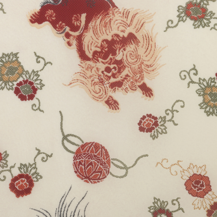 和柄 シルクスカーフ 獅子 白赤 スカーフ Pagong公式通販サイト Pagong ネットショップ