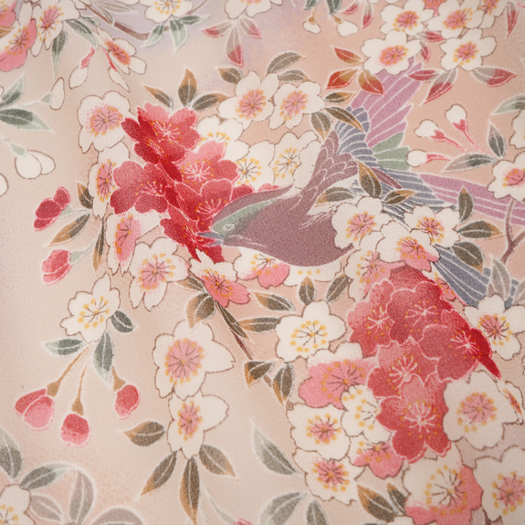 花柄 シルクストール ＜さくら/淡桃＞ | 京友禅アロハシャツ【Pagong