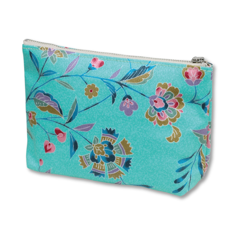 花柄 舟形ポーチ 花更紗 水色 小物 京友禅アロハシャツ Pagong 公式通販サイト Pagong ネットショップ