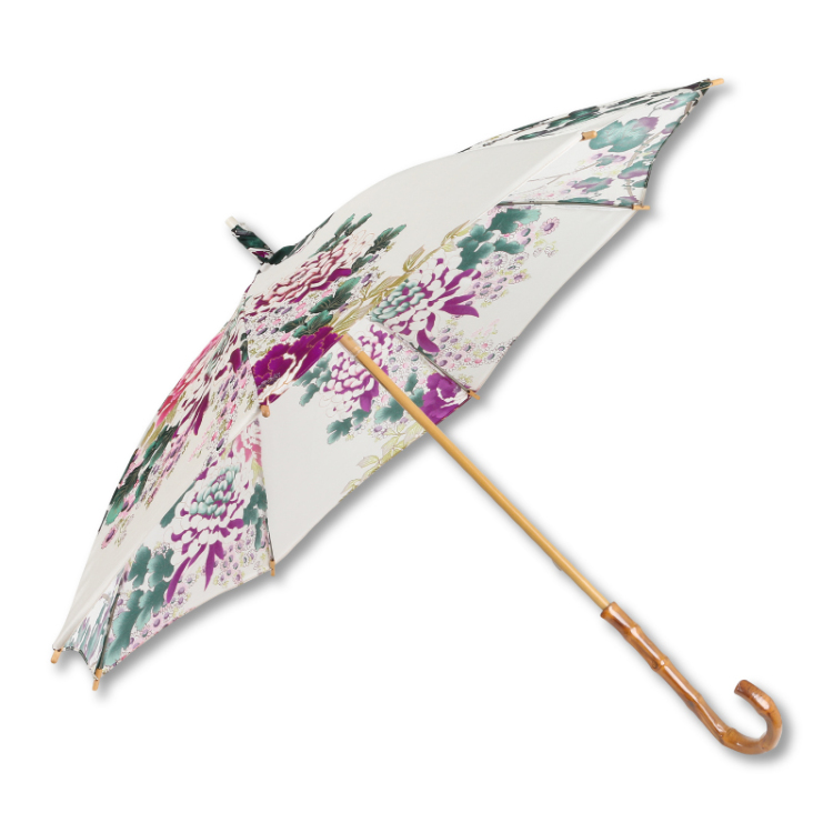 和柄 日傘 蔦と菊牡丹 白紅 小物 京友禅アロハシャツ Pagong 公式通販サイト Pagong ネットショップ