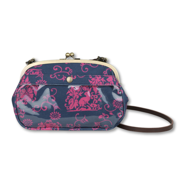 Ayanokoji 和柄 がま口スマホショルダーバッグ 花うさぎ 紺紅 バッグ 京友禅アロハシャツ Pagong 公式通販サイト Pagong ネットショップ