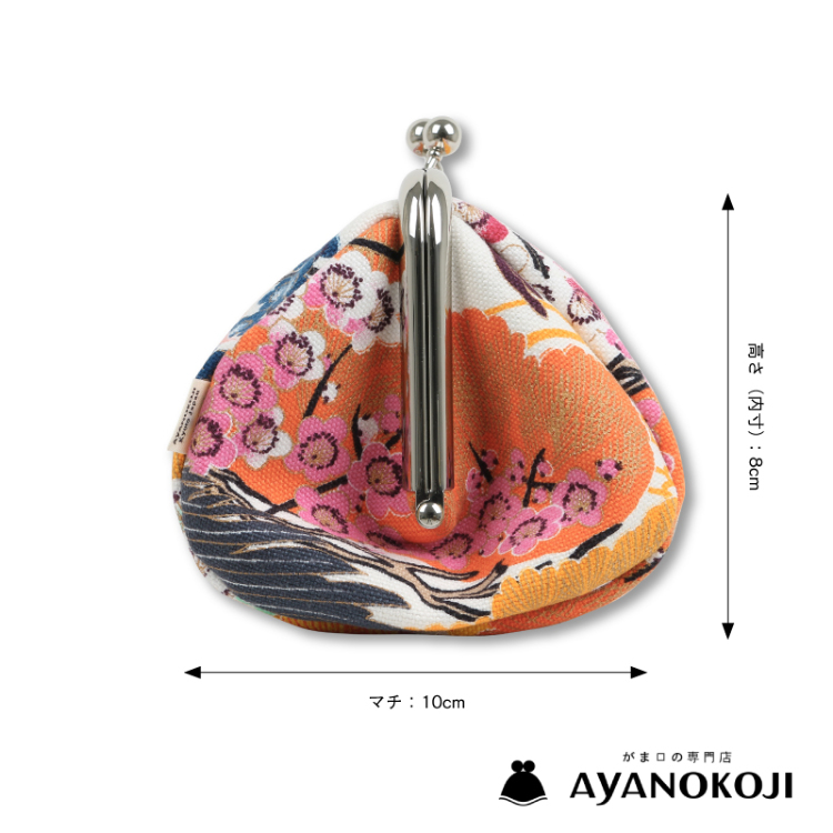 AYANOKOJI TAWARA型がま口コスメポーチ（大）＜百年の鶴/白橙＞ 小物