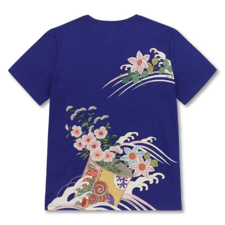 和柄 半袖Tシャツ ＜てっせん/青紫＞ Pagong レディース | 京友禅 