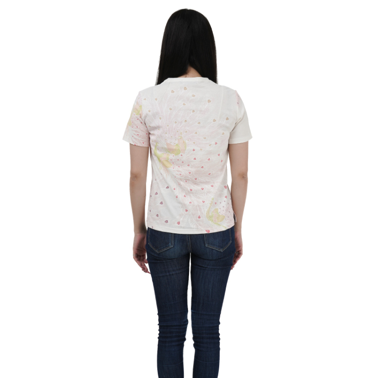 和柄 半袖Tシャツ <孔雀/淡桃> | 京友禅アロハシャツ【Pagong 和柄 半袖Tシャツ <孔雀/淡桃> | 京友禅アロハシャツ【Pagong