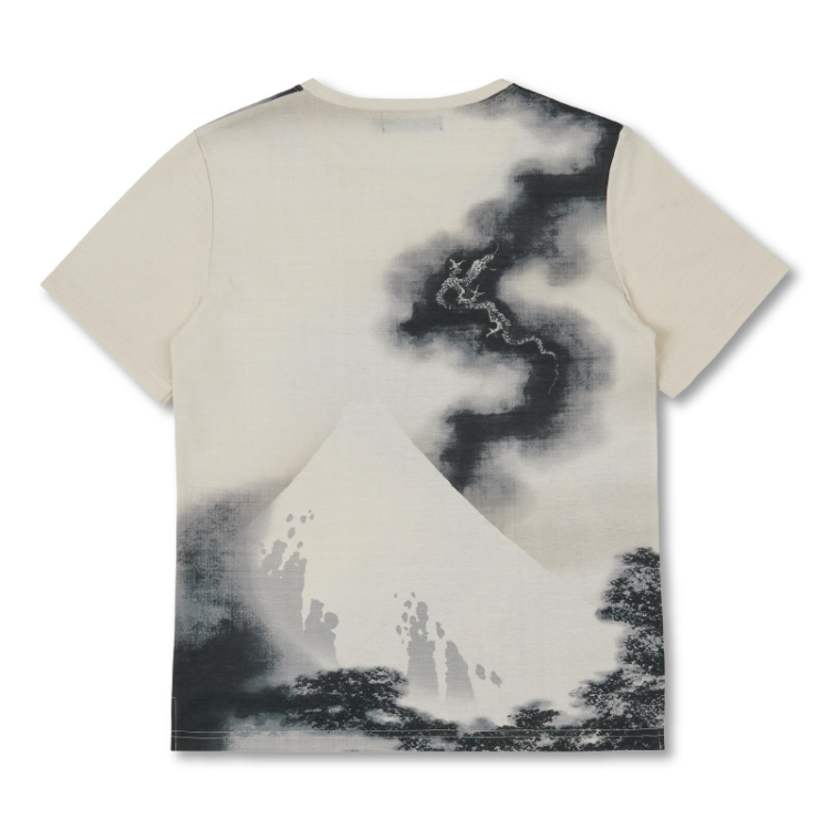 葛飾北斎 半袖Tシャツ ＜富士越龍/墨＞ | 京友禅アロハシャツ【Pagong】公式オンラインショップ