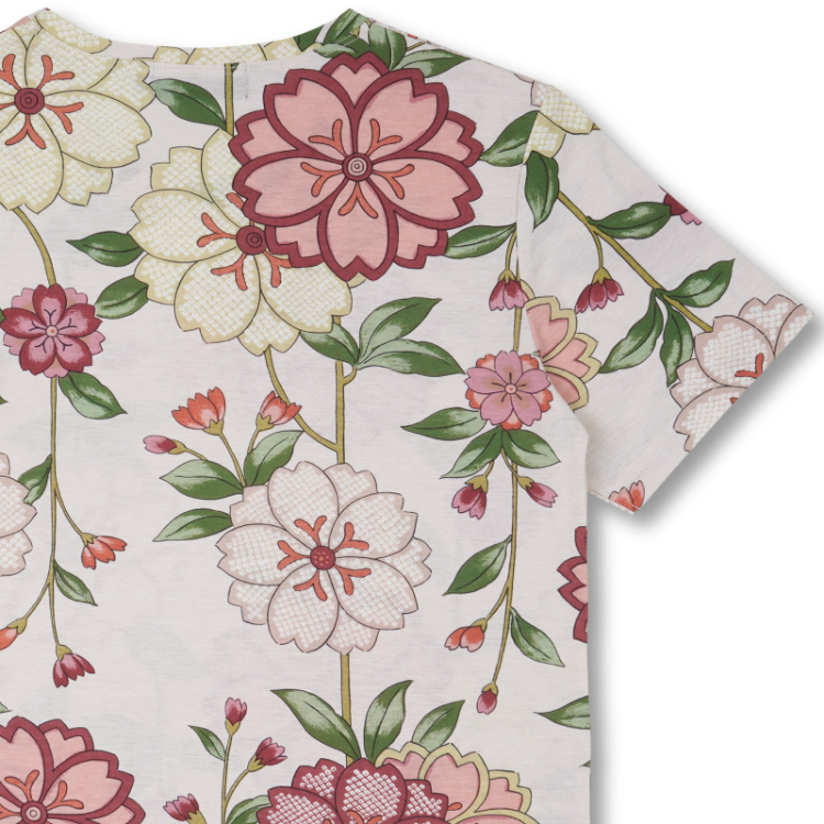 花柄 半袖Tシャツ ＜ぼたんざくら/桜色＞ Pagong レディース | 京友禅 