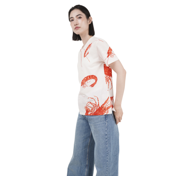 #snc パゴン Pagong Tシャツ カットソー LL 紫 ベージュ 半袖 花柄 うさぎ レディース [919184] 和柄 タートルネック長袖 ＜龍/紫＞ | 京友禅アロハシャツ