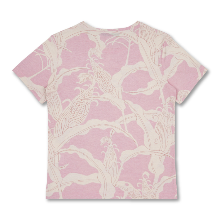 和柄 半袖Tシャツ ＜玉蜀黍/淡桃＞ | 京友禅アロハシャツ【Pagong