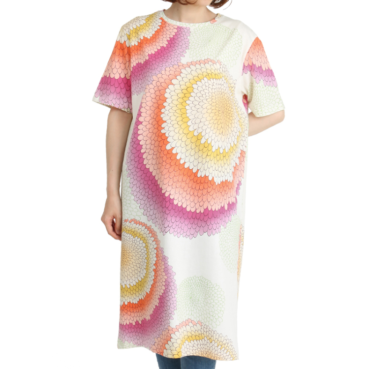 格安 花柄 ロングTシャツ＜丸菊/白桃＞ | 京友禅アロハシャツ【Pagong テープ・マスキングテープ