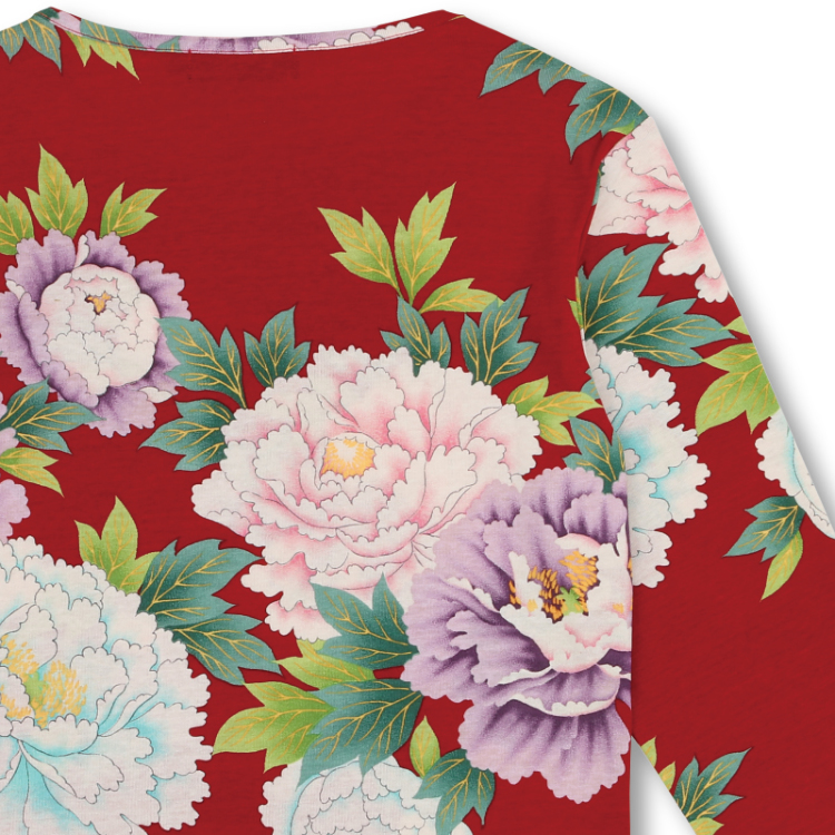 完成品 ➇LEONARD SPORT 美品✨カットソー 半袖 白地にピンクなどの花 