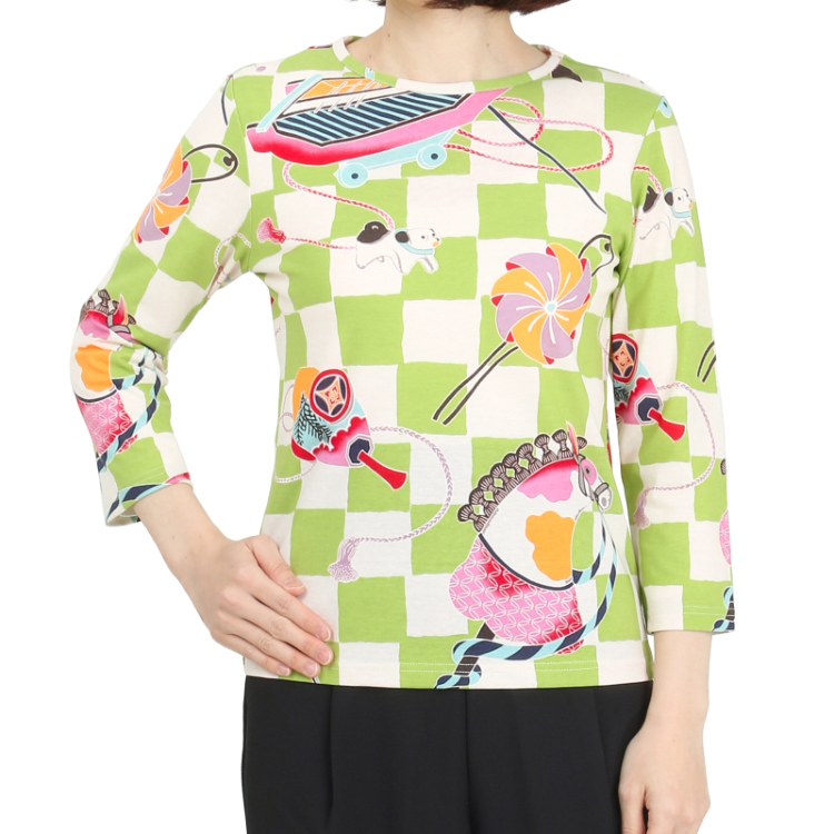 【ヴィンテージ】 聖林公司 激レア アロハ オープンカラー レーヨン 総柄 和柄 和柄 ロングTシャツ ＜ジェット鶴/黒＞ | 京友禅アロハシャツ