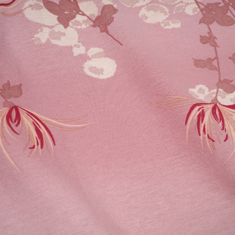 和柄 七分袖カットソー ＜菊に常盤木/桃色＞ | 京友禅アロハシャツ