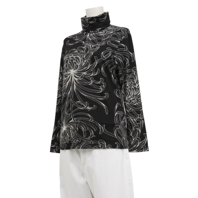 SOOR PLOOM 花柄タートルネック 2Y 花柄 タートルネック長袖 ＜さくら/空色鼠＞ | 京友禅アロハシャツ