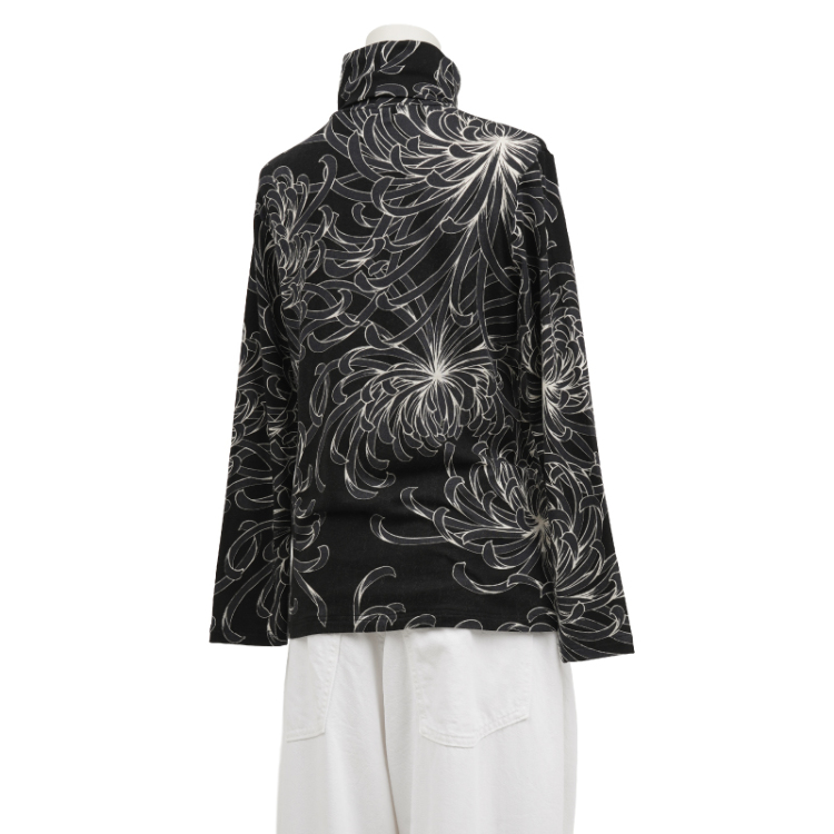断*中様 soor ploom turtleneck 2Y 花柄　タートルネック 花柄 タートルネック長袖 ＜さくら/空色鼠＞ | 京友禅アロハシャツ