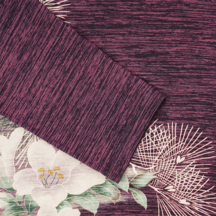 和柄 タートルネック長袖 ＜福良雀/紫＞ | 京友禅アロハシャツ【Pagong