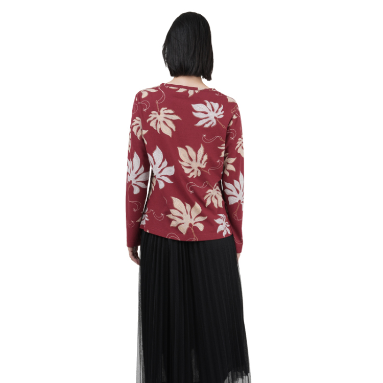 RED WOLF 長袖カットソー 和柄 長袖カットソー ＜鞍馬天狗のうちわ/濃赤＞ | 京友禅アロハシャツ