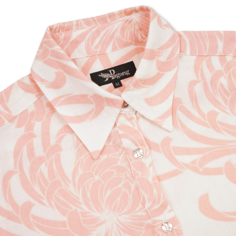 スナオクワハラ ＊花柄ガーゼシャツ＊ flower embroidery SAGARA h/s shirt / サガラ花刺繍開ガーゼシャツ