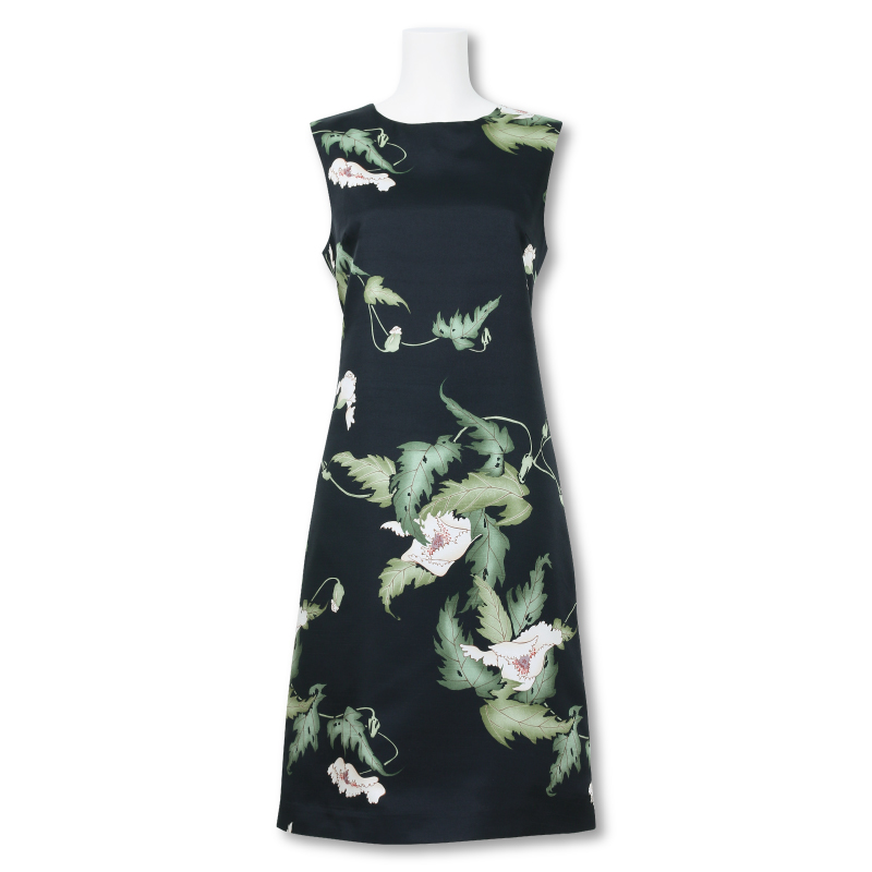 花柄 ワンピースドレス けし 黒 Pagong レディース 京友禅アロハシャツ Pagong 公式通販サイト Pagong ネットショップ