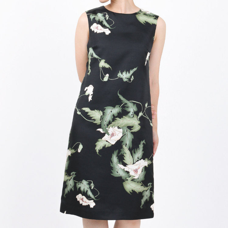 花柄 ワンピースドレス けし 黒 Pagong レディース 京友禅アロハシャツ Pagong 公式通販サイト Pagong ネットショップ