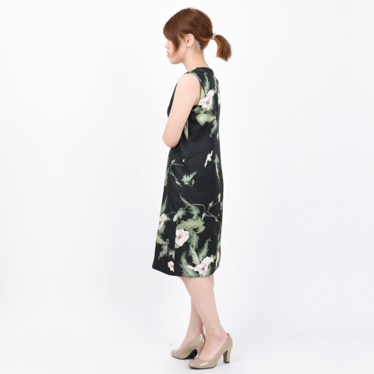 花柄 ワンピースドレス けし 黒 Pagong レディース 京友禅アロハシャツ Pagong 公式通販サイト Pagong ネットショップ