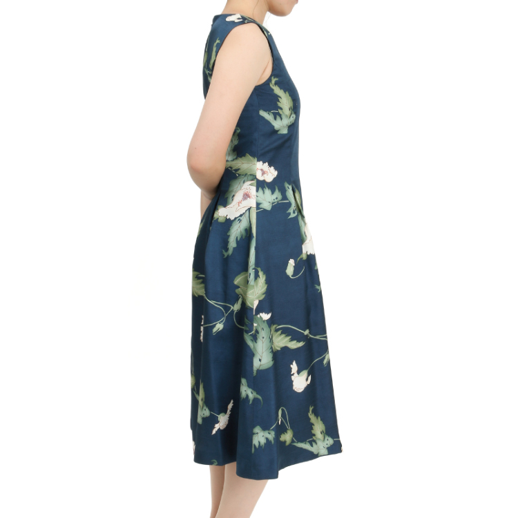 花柄 ロングフレアワンピース けし 濃紺 Pagong レディース 京友禅アロハシャツ Pagong 公式通販サイト Pagong ネットショップ