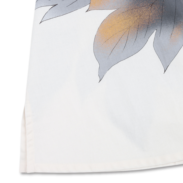 花柄 ロングワンピース 大牡丹と光琳菊 白黒 Pagong レディース 京友禅アロハシャツ Pagong 公式通販サイト Pagong ネットショップ