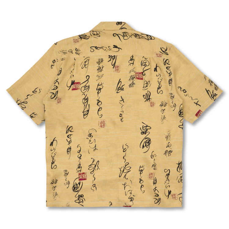 邦楽 AYUKKO 橘屋 京友禅アロハシャツ ＜有楽斎好み/黄色＞ | 京友禅アロハ