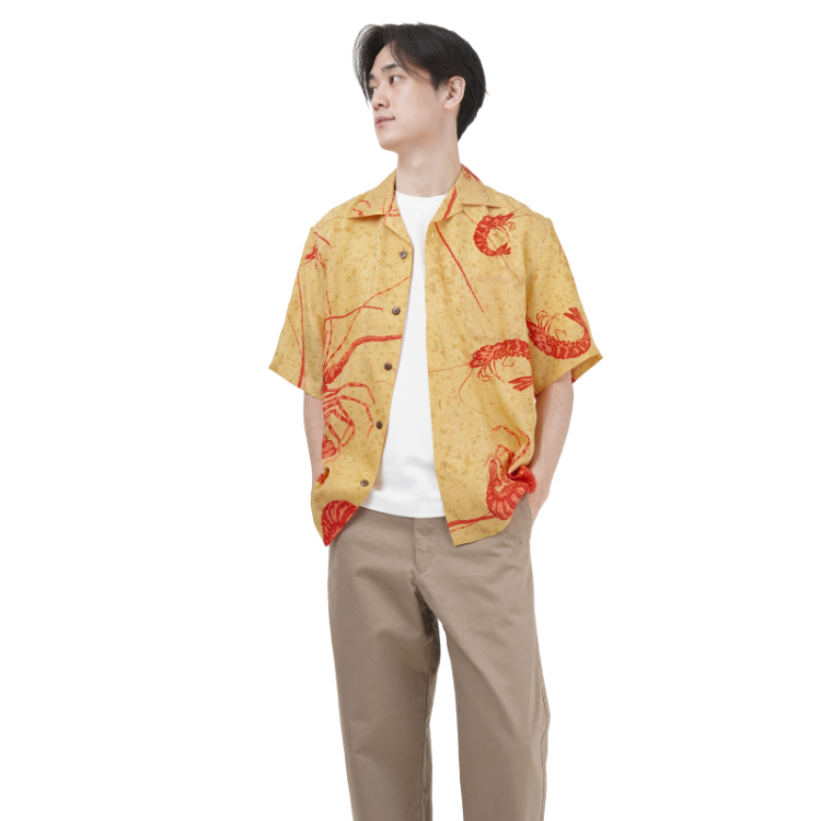 和柄 京友禅アロハシャツ ＜錦海老/黄色＞ | 京友禅アロハシャツ