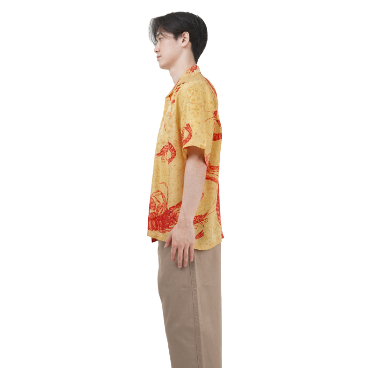 和柄 京友禅アロハシャツ ＜錦海老/黄色＞ | 京友禅アロハシャツ