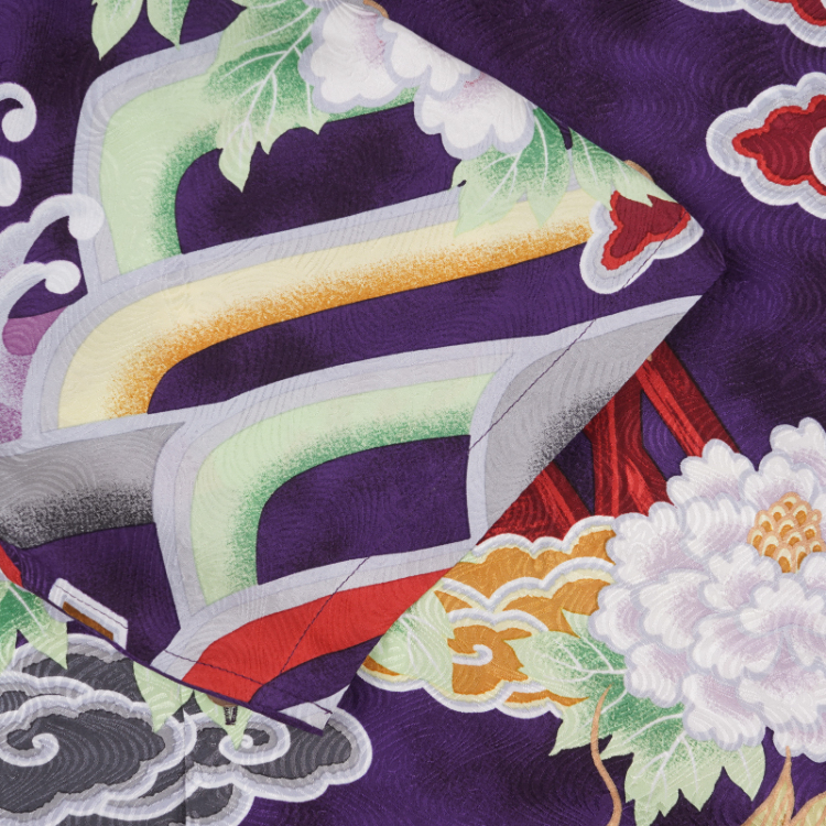 和柄 京友禅アロハシャツ ＜龍と麒麟/紫＞ | 京友禅アロハシャツ
