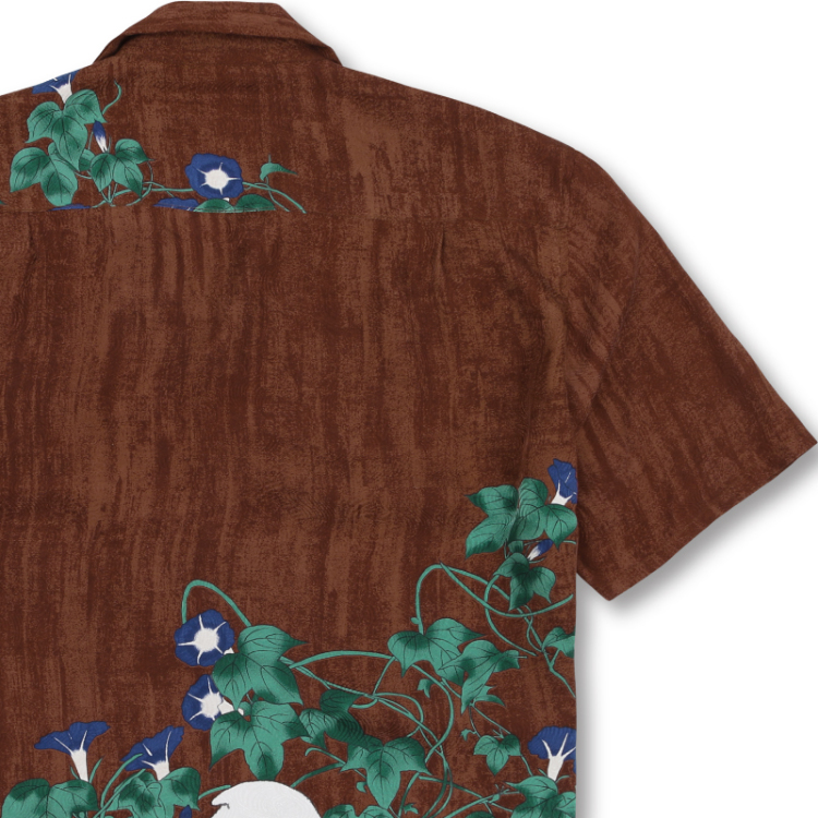 ミュージアムコレクション 円山応挙 京友禅アロハシャツ 朝顔狗子図 焦茶 Pagong メンズ Pagong公式通販サイト Pagong ネットショップ