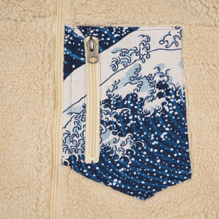 和柄 マウンテンベスト ＜大波/青＞ | 京友禅アロハシャツ