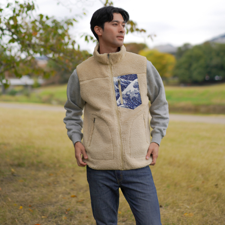 ジュンさま専用　24ss FCRB S/S BAGGY POLO 半袖 バギー 和柄 マウンテンベスト ＜大波/青＞ | 京友禅アロハシャツ【Pagong