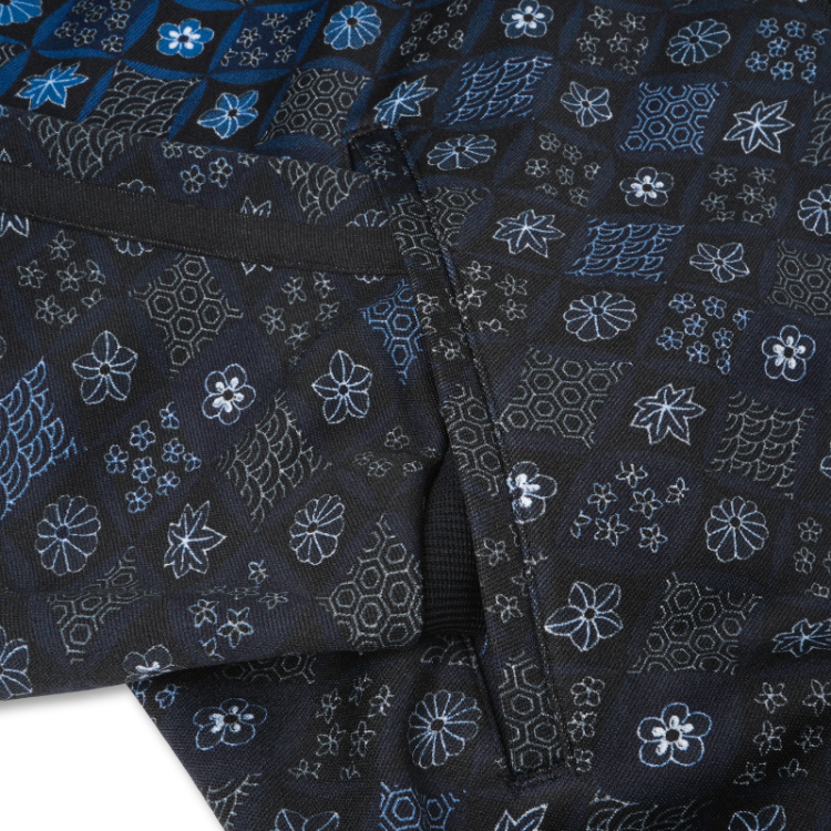 和柄 トラックジャケット ＜七宝/紺黒＞ | 京友禅アロハシャツ【Pagong