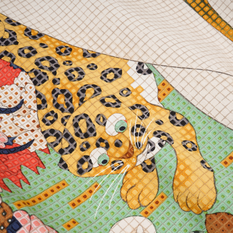 出光美術館・伊藤若冲 ブルゾン ＜鳥獣花木図屏風/青＞ | 京友禅アロハ
