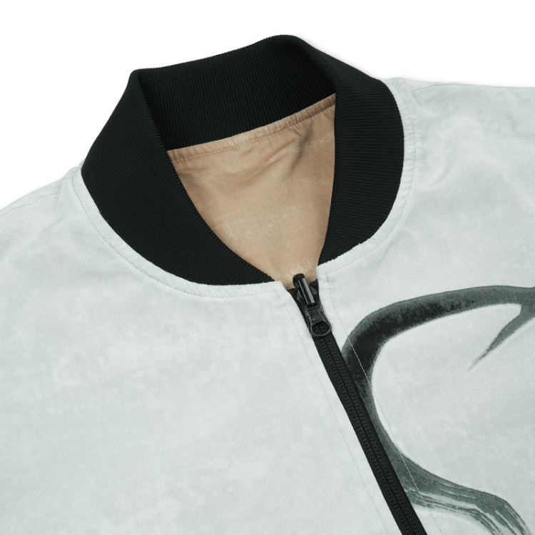 伊藤若冲 リバーシブルブルゾン ＜【若冲】糸瓜群虫図・淡緑 / 鶏図