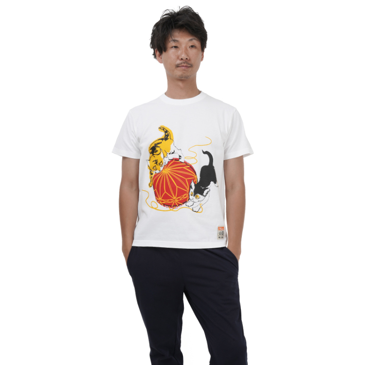 Tシャツ ＜猫と手毬＞ | 京友禅アロハシャツ【Pagong】公式オンライン 