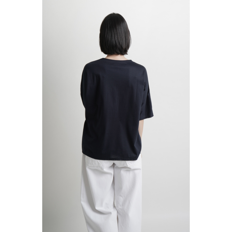 KAOHAROページ 和柄 切替カットソー ＜千羽鶴/紺青＞ | 京友禅アロハシャツ